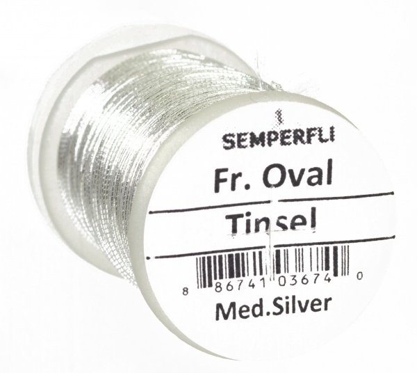 French Oval Tinsel Medium Silver